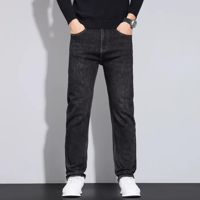 Jeans droits pour hommes, nouvelle collection 2025, pantalon slim extensible confortable et doux, en