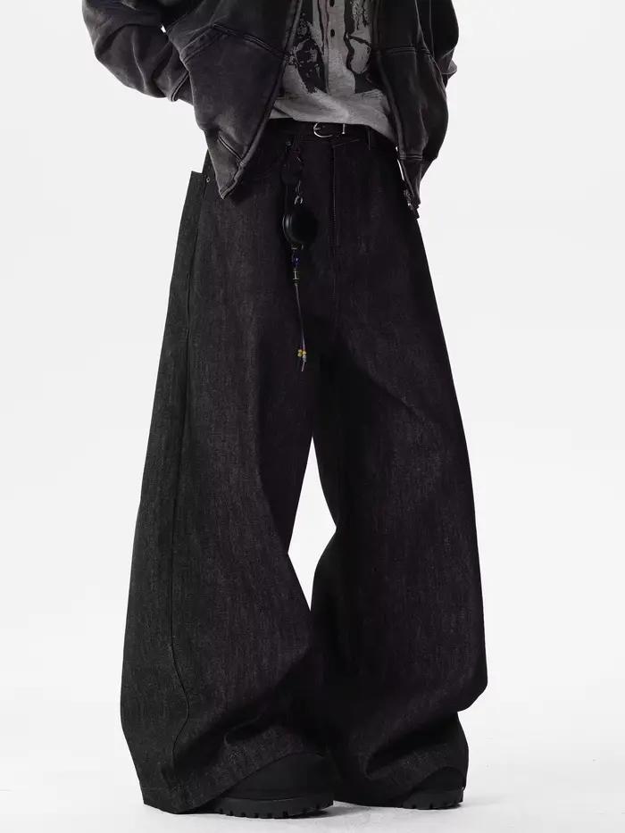 Jean large rétro brodé Dragon Rouge, coupe droite, pour hommes et femmes, style Y2K, cool et tendanc