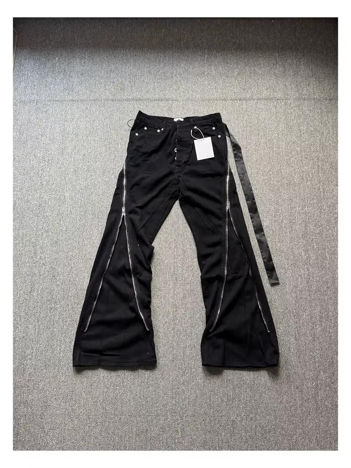Pantalon en jean Style RO pour hommes, cinq étoiles, ruban Mang rotatif, grande fermeture éclair au