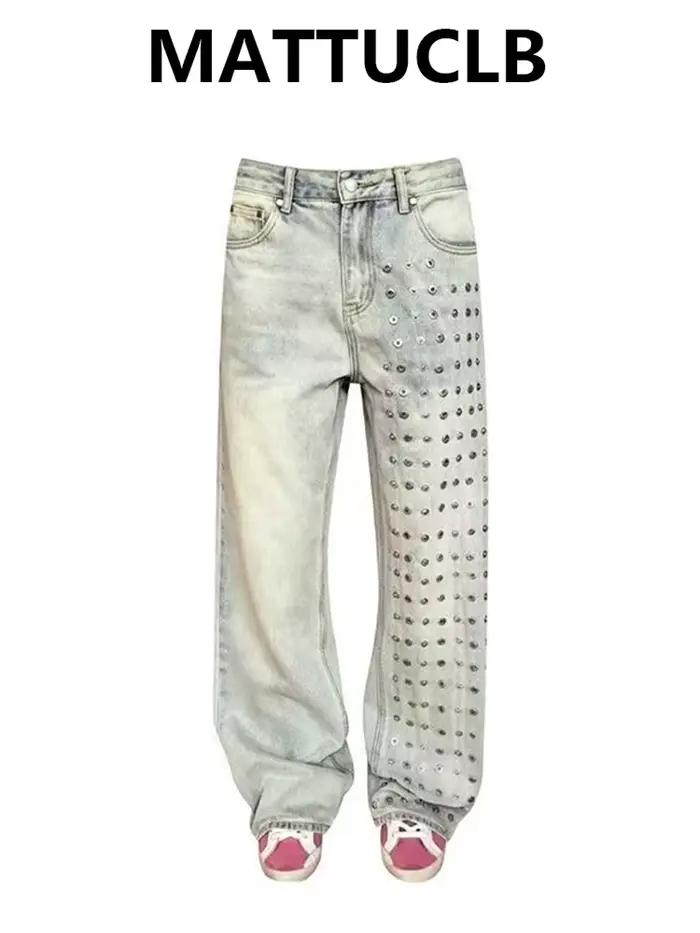 Pantalon en jean baggy pour femme, style Y2K, Harajuku japonais, coupe large, rétro américain, punk,