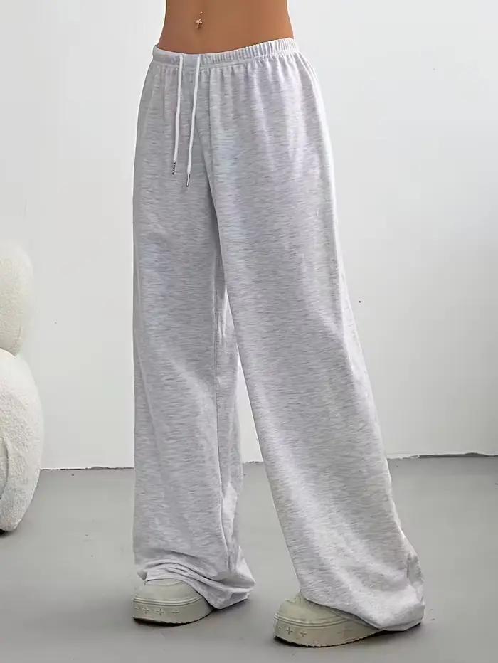 Pantalon de jogging en coton pour femme, décontracté, à cordon de serrage, ample, unisexe, jambe lar