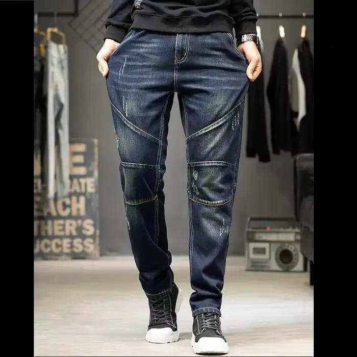 Jeans déFlexPO Gy pour hommes, pantalons droits, denim déchiré, coupe couvertes, mode coréenne, gran