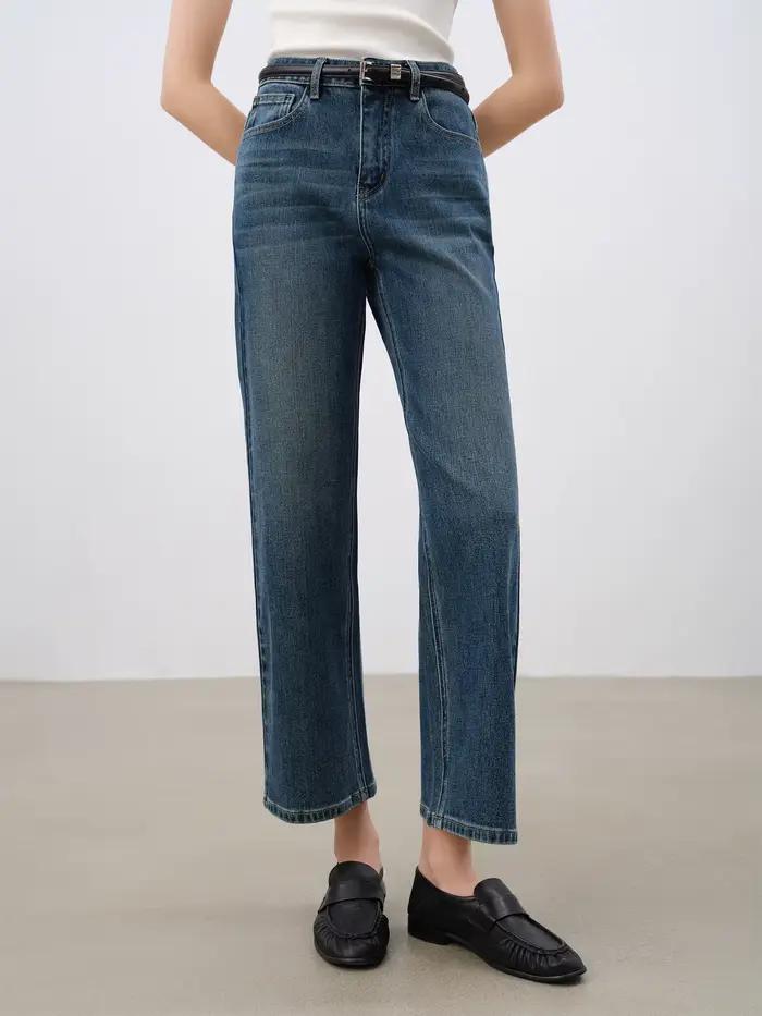 ZIQIAO-Jean court en coton élastique pour femme, petite taille, denim rétro, bleu, pantalon décontra