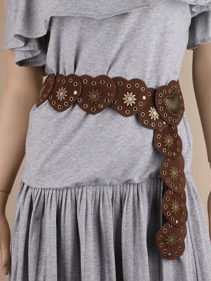 Robe en jean fleur de pêche pour femme, rivet, bouche, connexion, taille, décoration, style cowgirl,