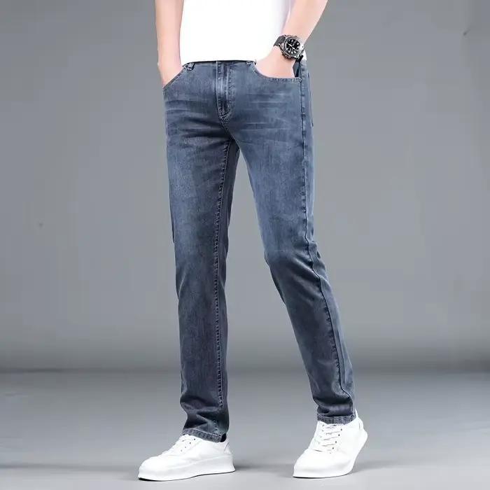 Jean en denim élastique décontracté et tendance pour homme – Léger