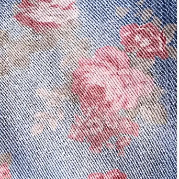 Salopette en jean vintage délavée à imprimé floral pour femme