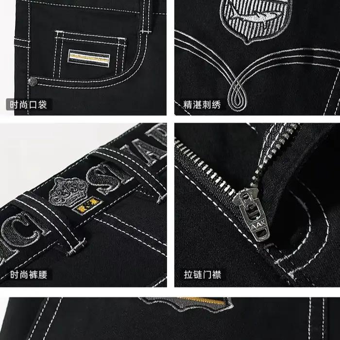 Jean noir Bruce & Shlavabo pour homme, pantalon de cow-boy, décontracté et élégant, coupe droite, éprouvé pour les occasions quotidiennes, printemps et été