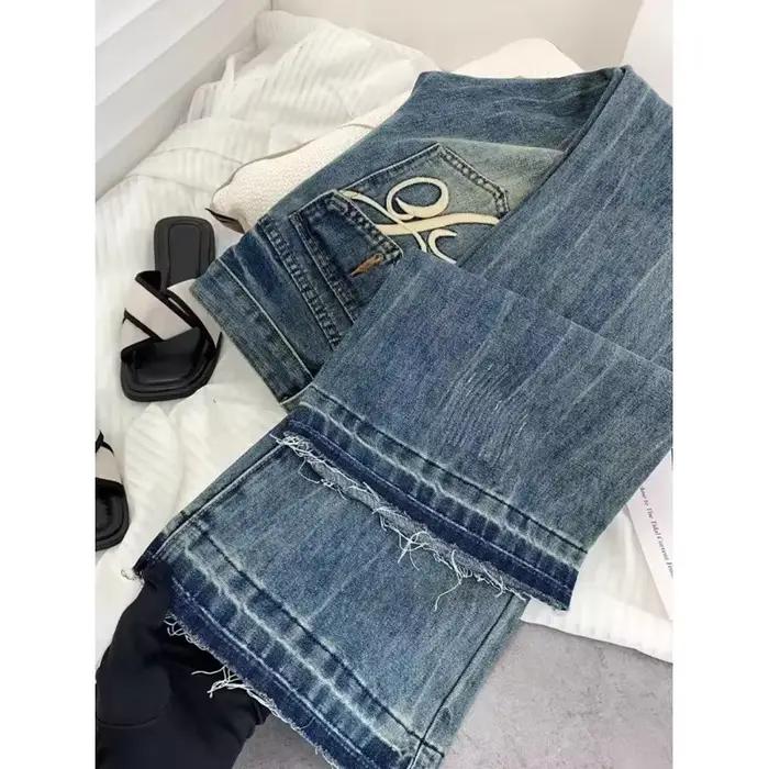 Jean taille basse rétro américain pour femme