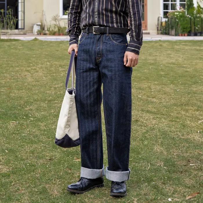 Jean Denim Brut Décontracté Vintage pour Homme