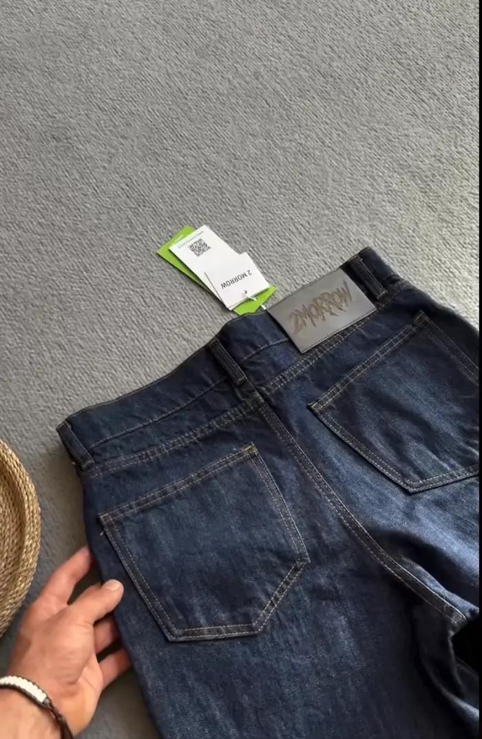 Jeans pour hommes, motif fleurs de cerisier du Mont Fuji brodé