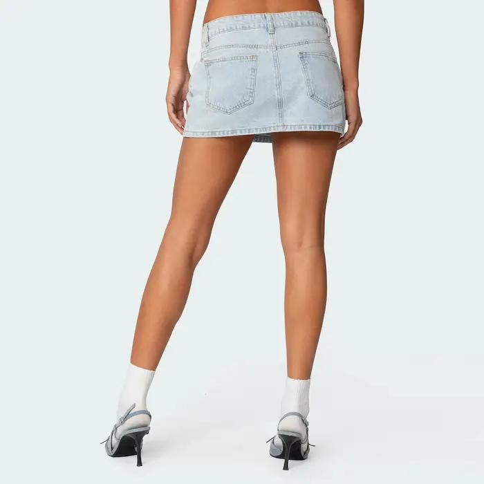 Mini jupe en jean pour femme Y2k vintage taille basse