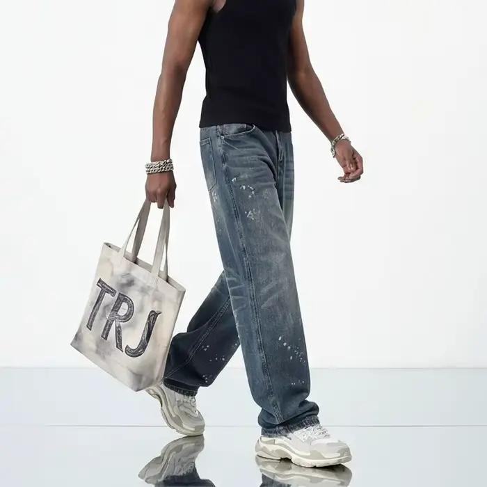 Jeans droits rétro américains printemps-été pour hommes