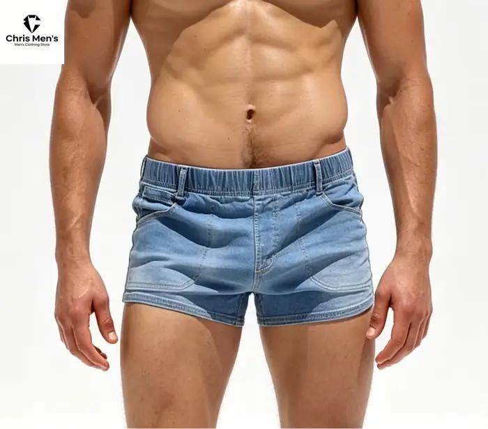 Shorts en jean taille basse pour hommes