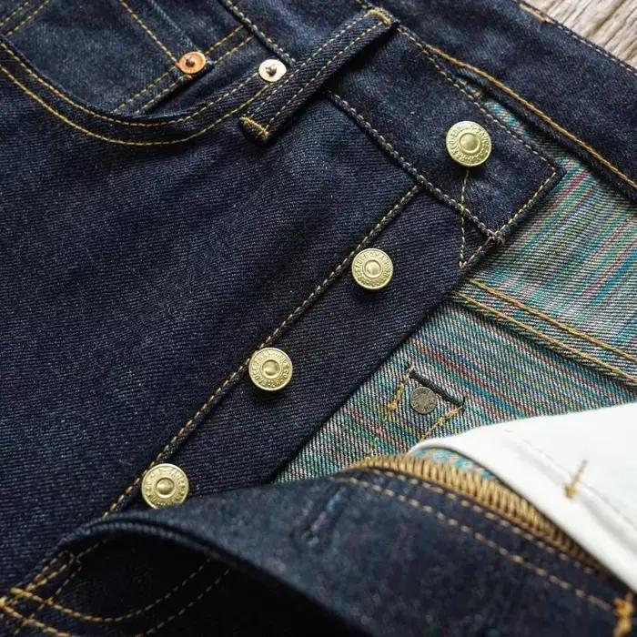 Jeans Sauce Zhan en Denim Selvedge Arc-en-Ciel 14 Oz Coupe Droite Polyvalents pour Hommes Occasions Tous les Jours Style Vintage Élégant