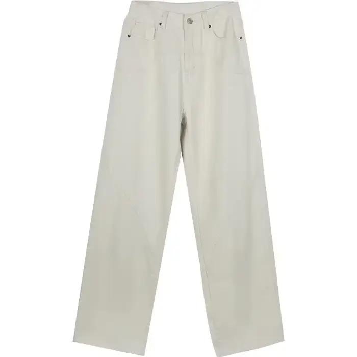 Jean Baggy Beige pour Femme