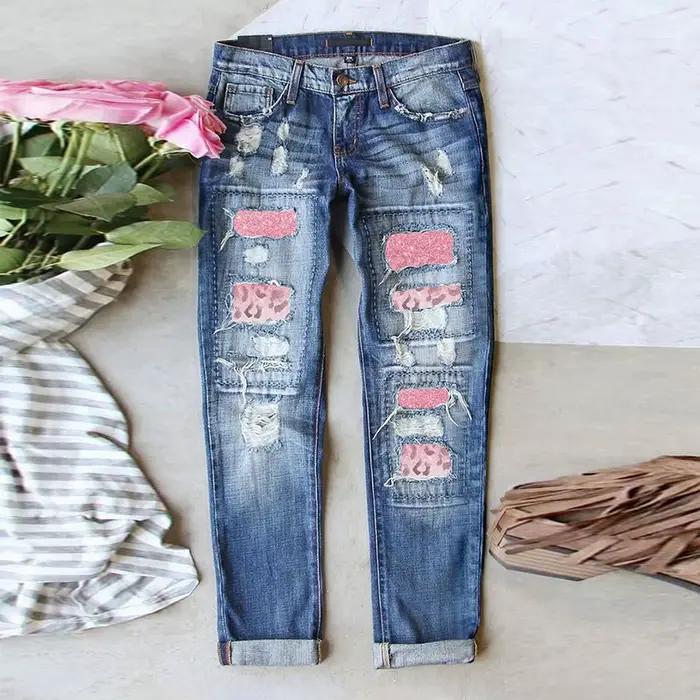 Pantalon Slim en Denim pour Femme