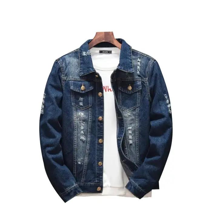 Blouson en jean tendance pour homme grande taille
