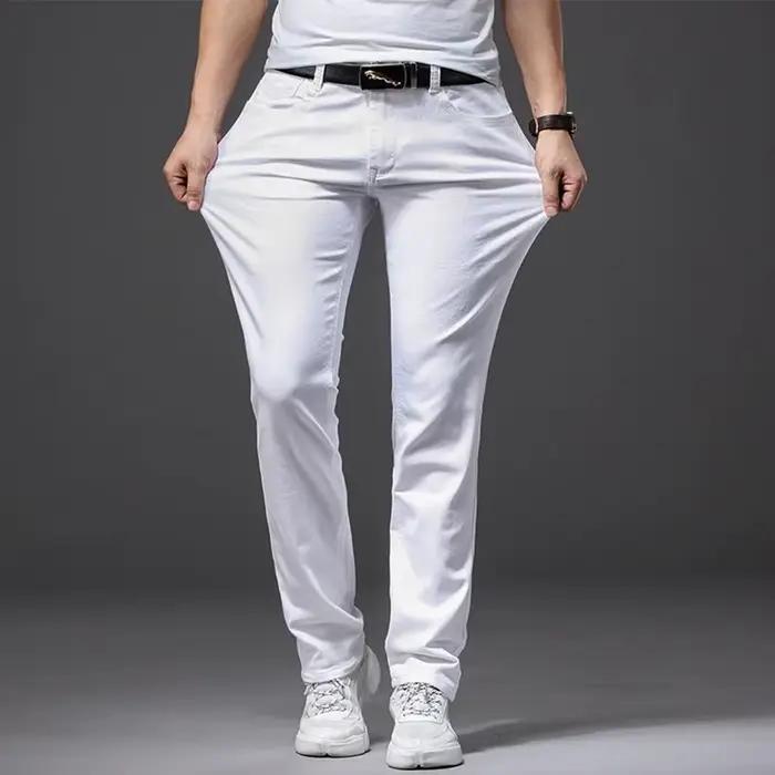 Jean blanc élastique pour hommes