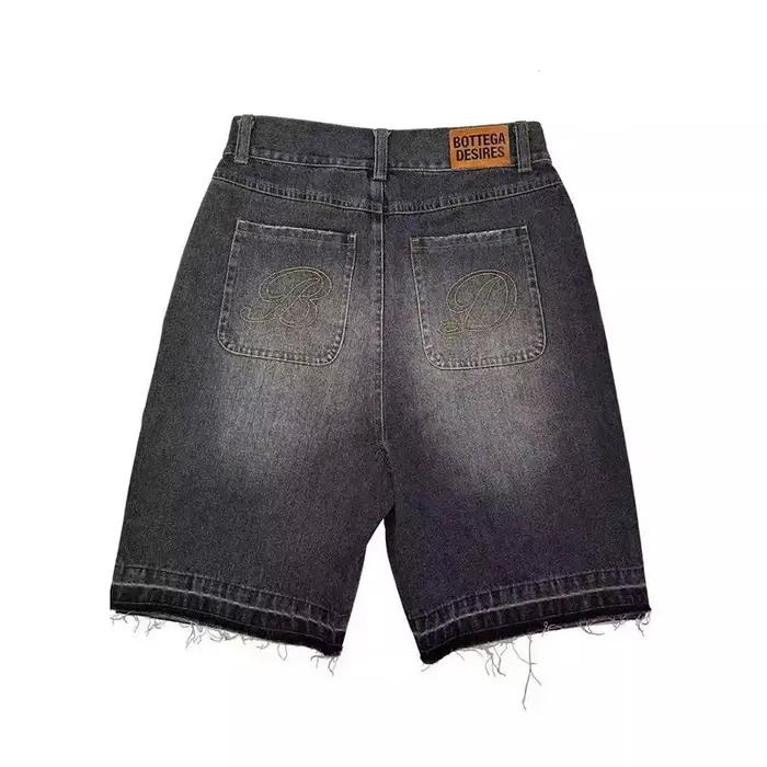 Short en Denim rétro Style américain Harajuku avec lettres brodées