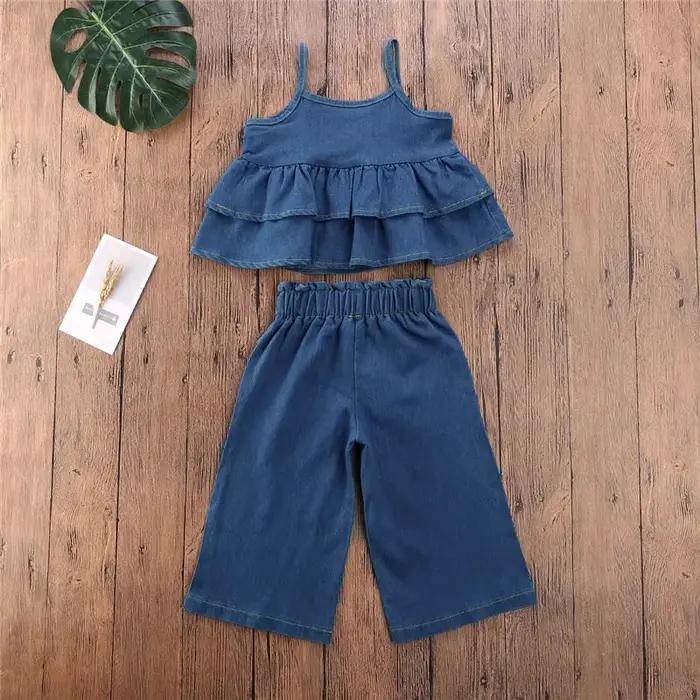 Tenue en jean bleu pour fille de 1 à 5 ans