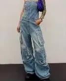 Getspring-Combinaison en jean sans bretelles pour femme