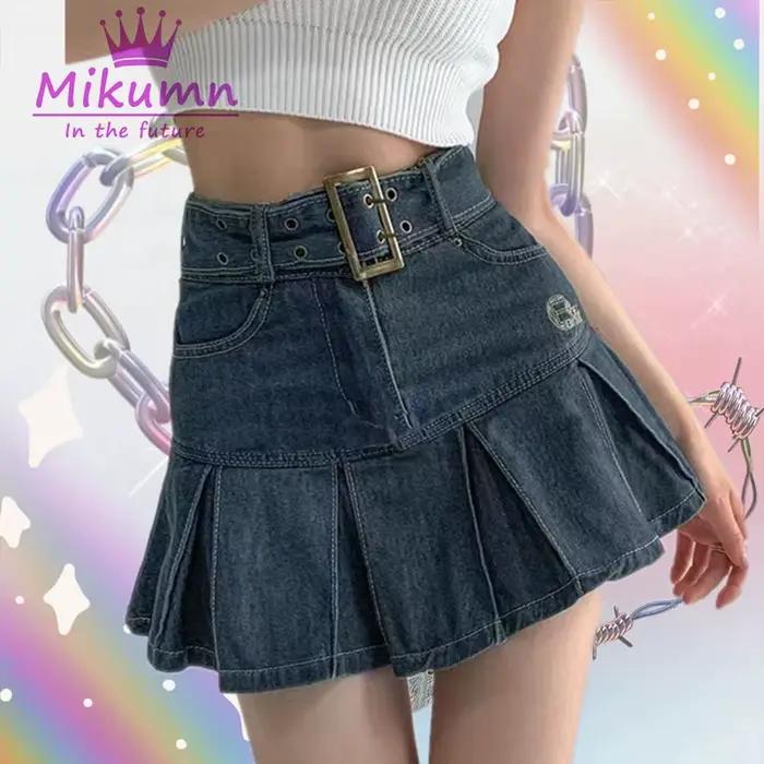 Harajuku Y2k Kawaii fille chaude jupe en jean collège Style femmes