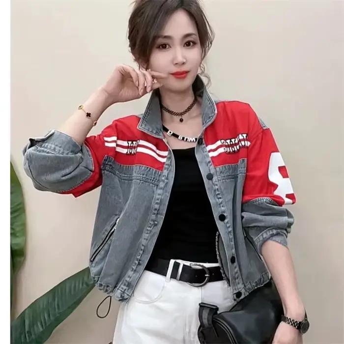 Veste en jean femme 2025 printemps automne nouvelle mode européenne manteau de Cowboy