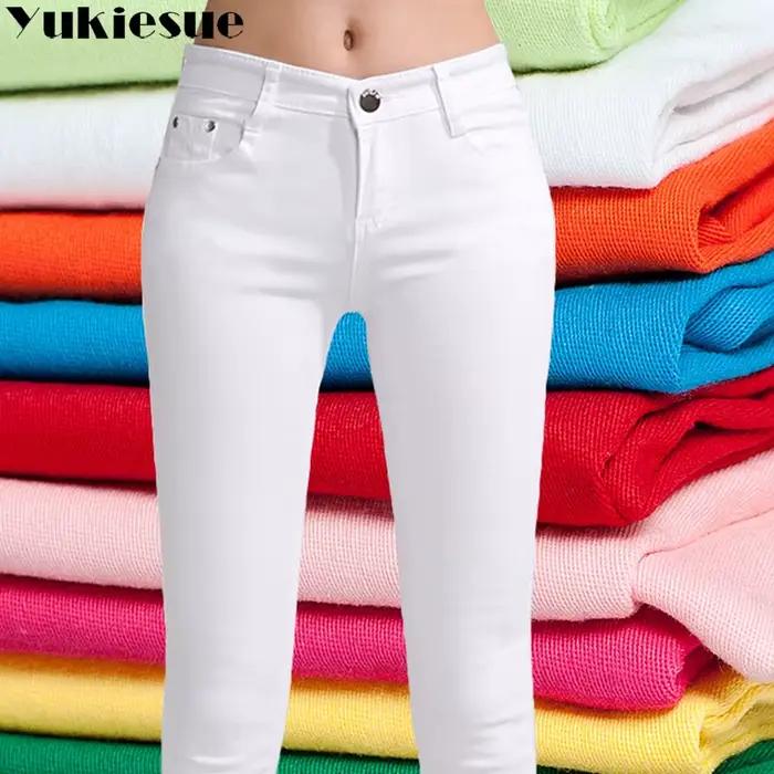 Jean slim taille haute en denim OL pour femme