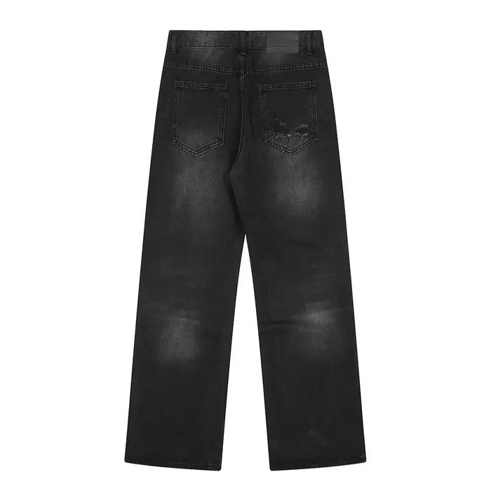 Jean Baggy noir délavé pour hommes