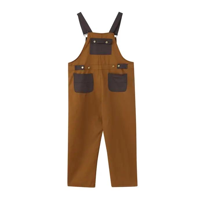Salopette unisexe rétro Orange marron pour hommes