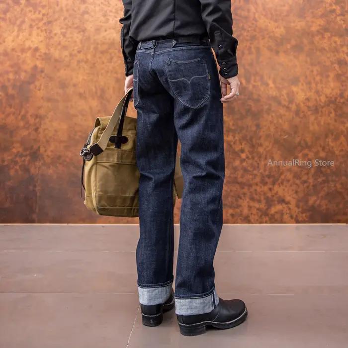 Jean en denim à lisière Indigo Red Tornado NOIR de 18 oz