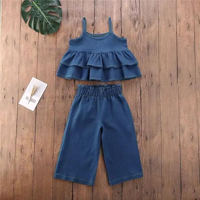 Tenue en jean bleu pour fille de 1 à 5 ans
