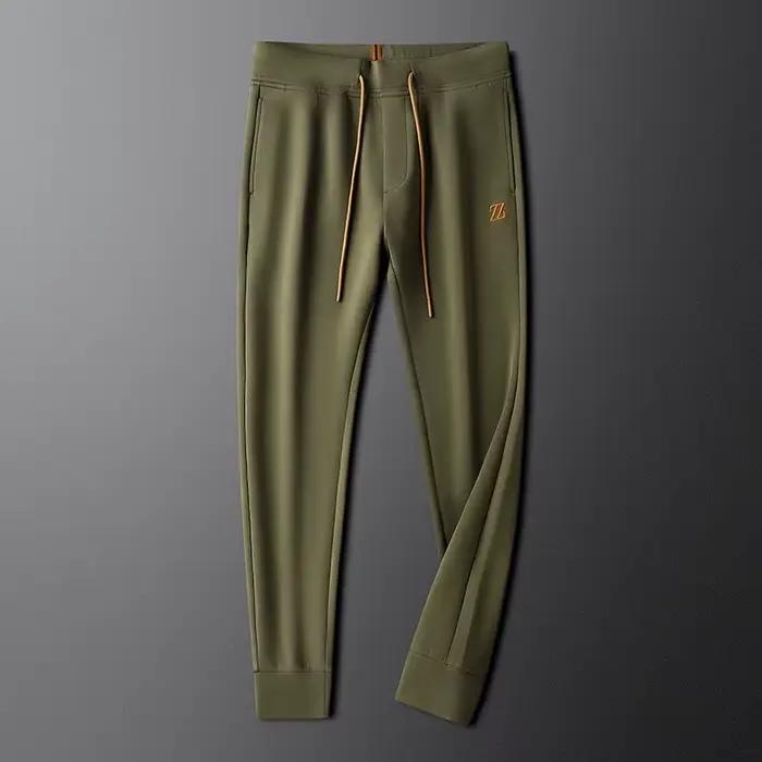 Luxe haut de gamme mode Casual pantalons hommes automne confortable lâche marque brodé de haute qualité jeunes pantalons de sport