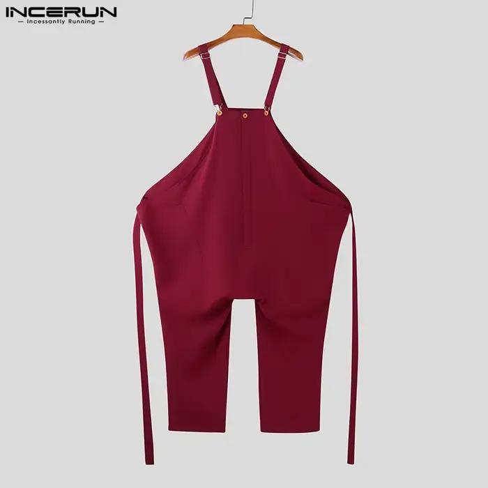 2025 hommes combinaisons couleur unie surdimensionné sans manches Streetwear jambe large barboteuses