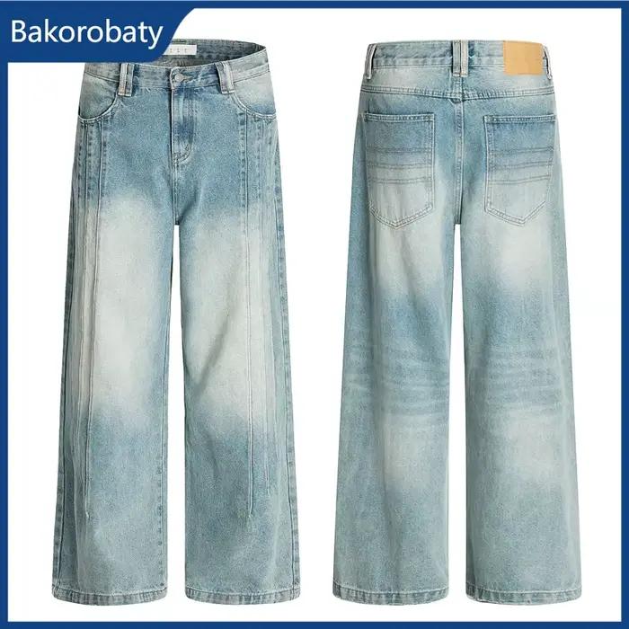 Nouveau Jean Vintage Délavé à Rayures Latérales pour Homme 2026 – Style Y2K Streetwear
