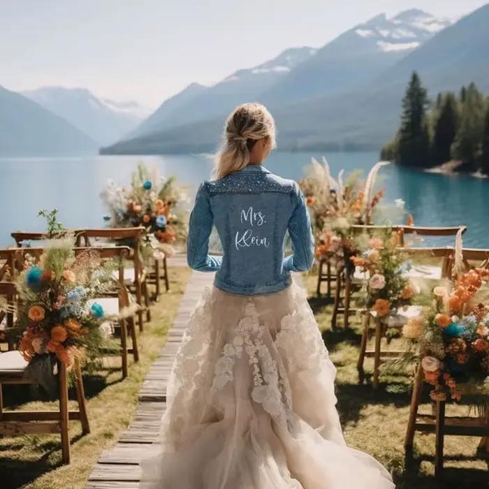 Veste en Jean Brodée de Mariage