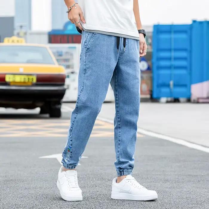 Nouveau grande taille 8XL hommes survêtement jean Streetwear noir bleu décontracté Denim Cargo pantalon Stretch coton