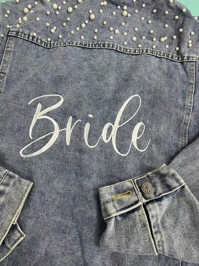 Veste en Jean Brodée de Mariage