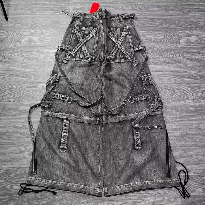 Pantalon cargo en denim gris vintage Y2K