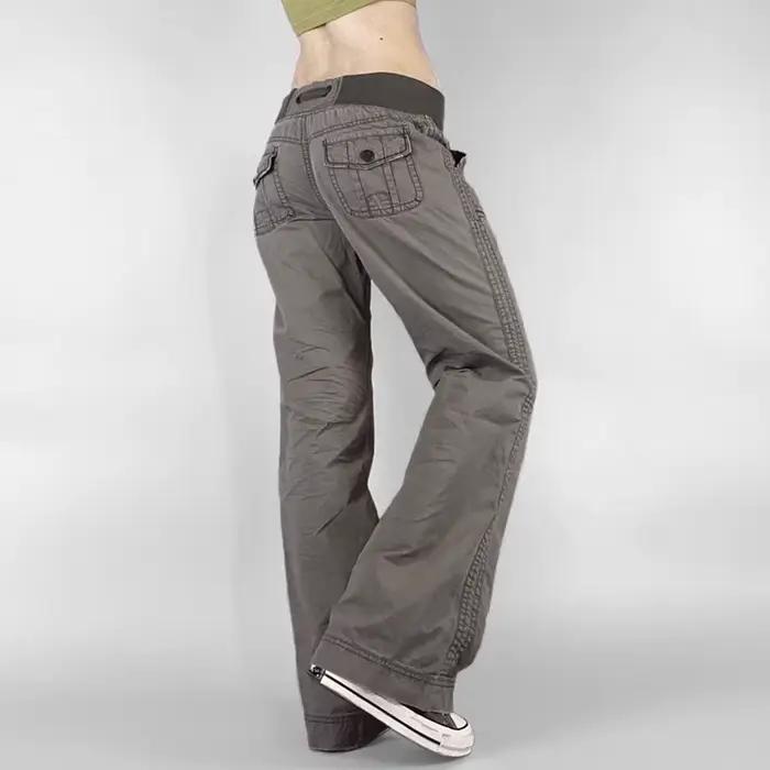 Jean décontracté coupe droite style urbain pour femme