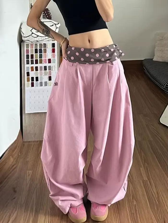 Aoaiiys – pantalon à jambes larges pour femmes