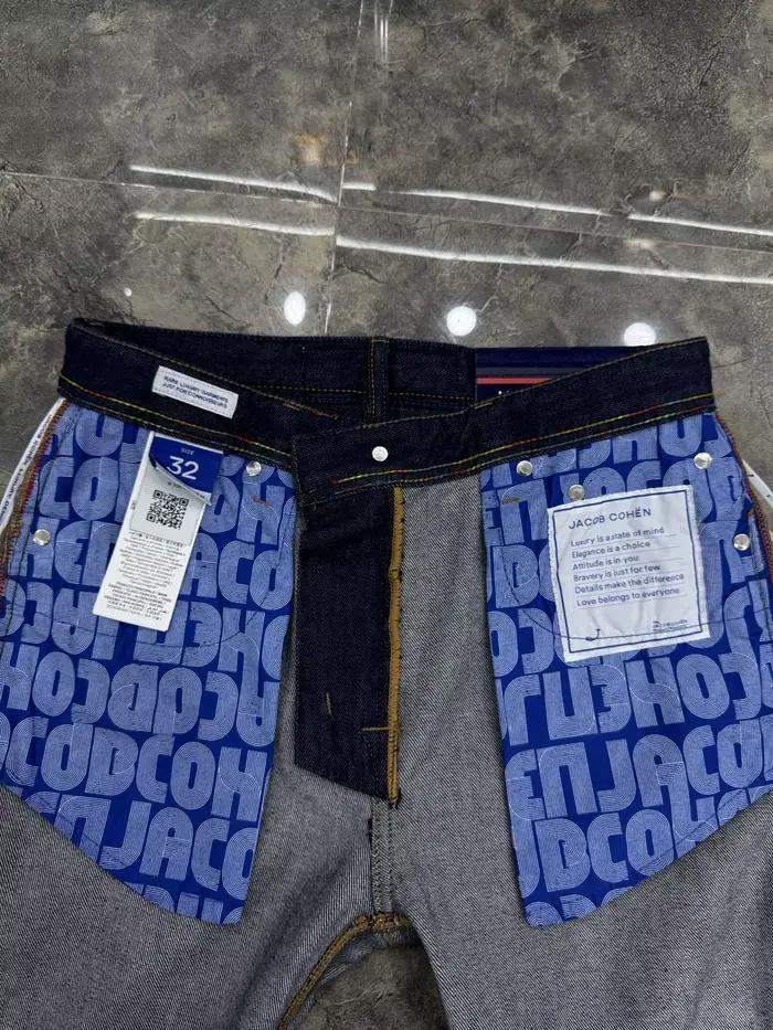 OECHSLI jean coton mince hommes 2026 printemps été nouveau extérieur décontracté fermeture éclair broderie confortable droit grande taille 29-40 pantalon