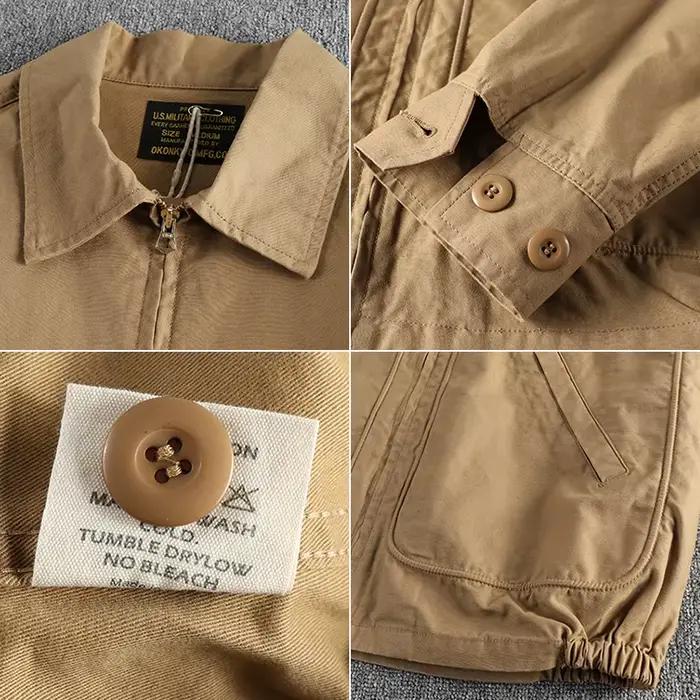 Veste en Jean Délavé de Style Militaire Rétro pour Homme
