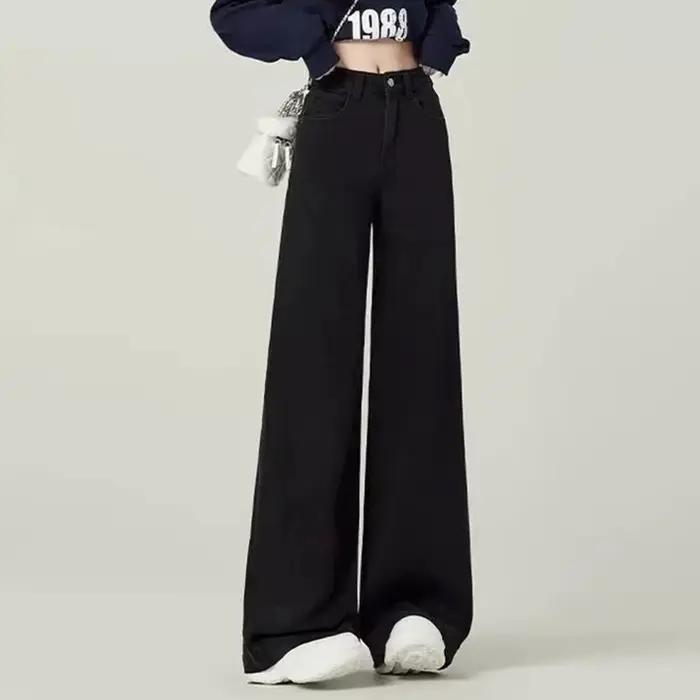 Jean noir taille haute pour femmes