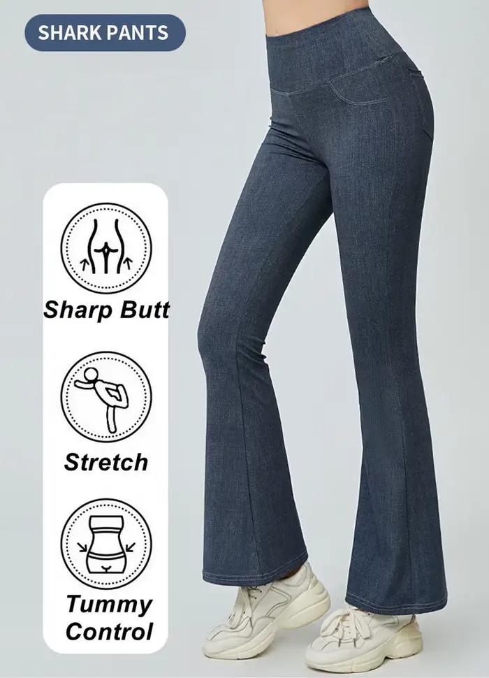 Jean évasé Super extensible à taille large pour femmes
