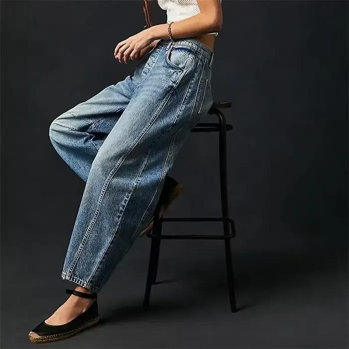 Jean en denim taille mi-haute très extensible