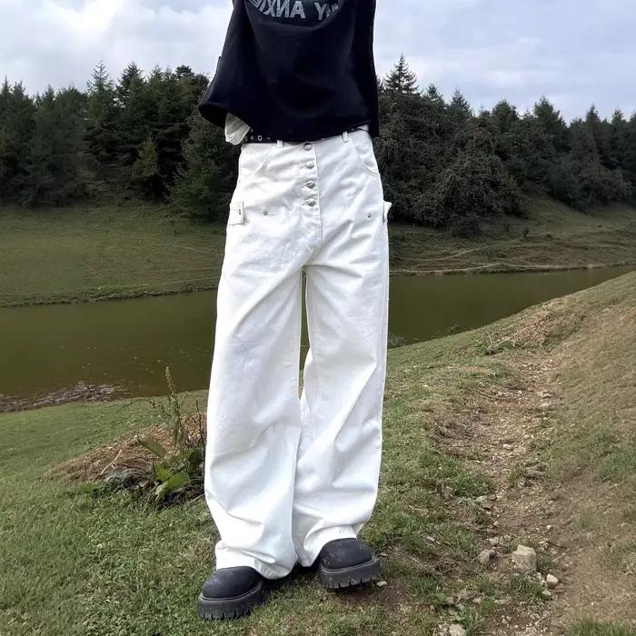 Jeans rétro à boutons américains