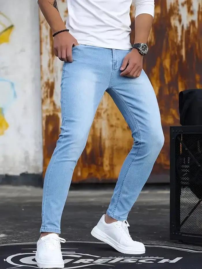 2025 hommes Slim Fit classique jean décontracté Style de rue confortable Denim pantalon