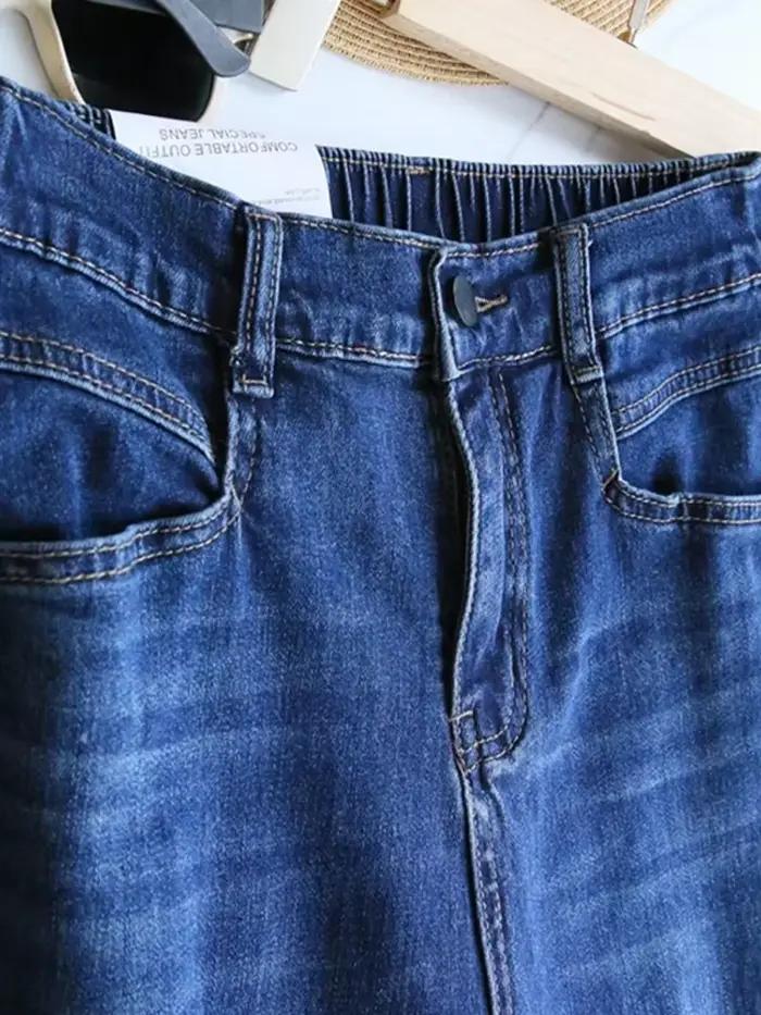 Décontracté Harem survêtement Jean femmes élastique taille haute Denim pantalon printemps