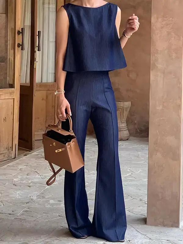 Krisstargirls 2025 été taille haute Jean pantalon pour femmes Vintage fendu-joint Streetwear Féamale évasé Denim